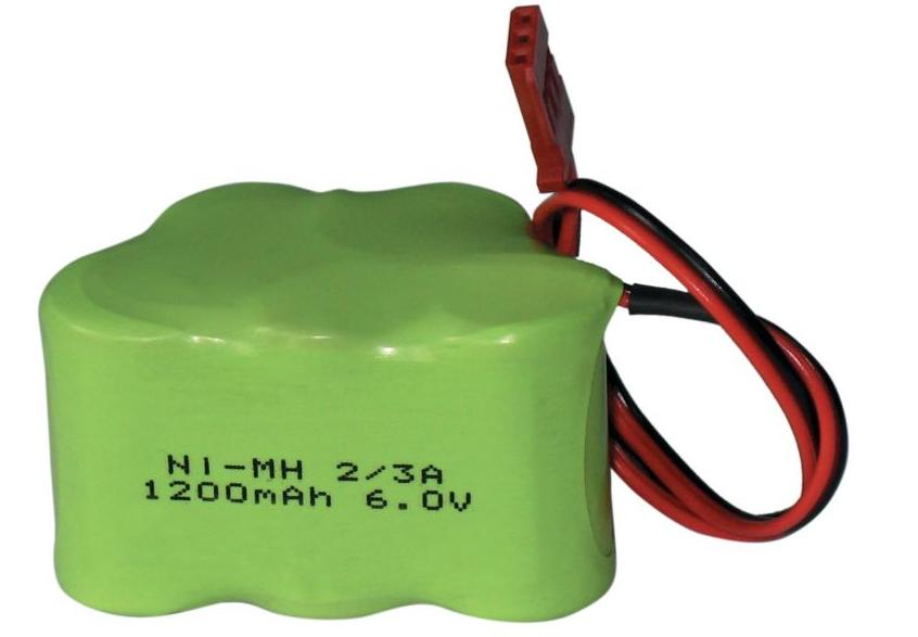 Batterie Ni-Mh 6V.1700mAh Ni-Mh Plat - prise UNI - 85x30x18mm